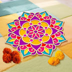 DIY Floral Rangoli Mat for Diwali Decoration Diwali Mandala Decor