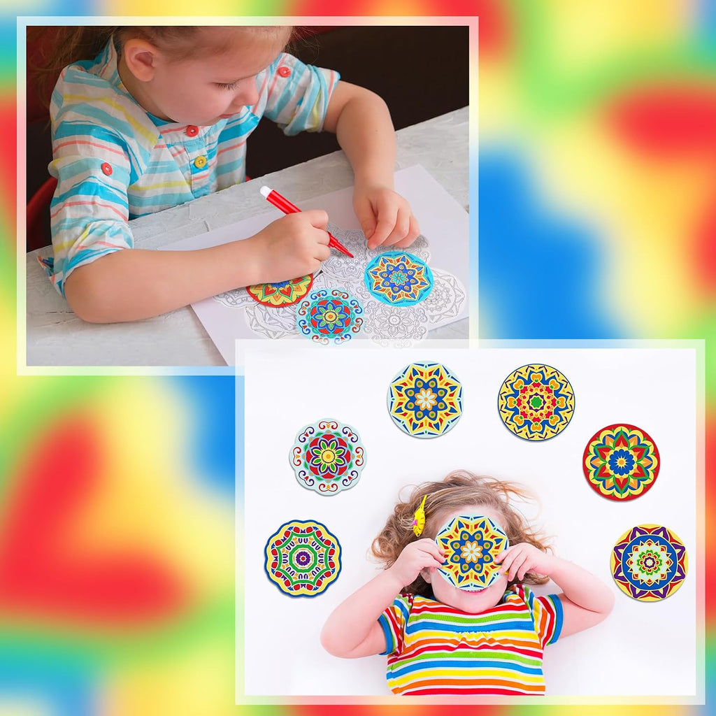 30 Pcs Diwali Mandala Coloring Cutouts Crafts for Kids