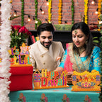 4PCS Diwali Decoration Wood Table Centerpiece for Home Happy Diwali Let'S Get Lit Warm Wishes Light Candle Henna Pattern Wooden Decor Happy Diwali Party Favors for Diwali Home Desktop Decorations