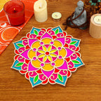 DIY Floral Rangoli Mat for Diwali Decoration Diwali Mandala Decor