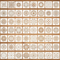 56 Pcs Mandala Stencils, 3.6 X 3.6 Inch Reusable Painting Templates