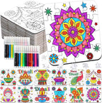Diwali Crafts & Party Favors for Kids Bulk, Rangoli Activity DIY Art Puzzle