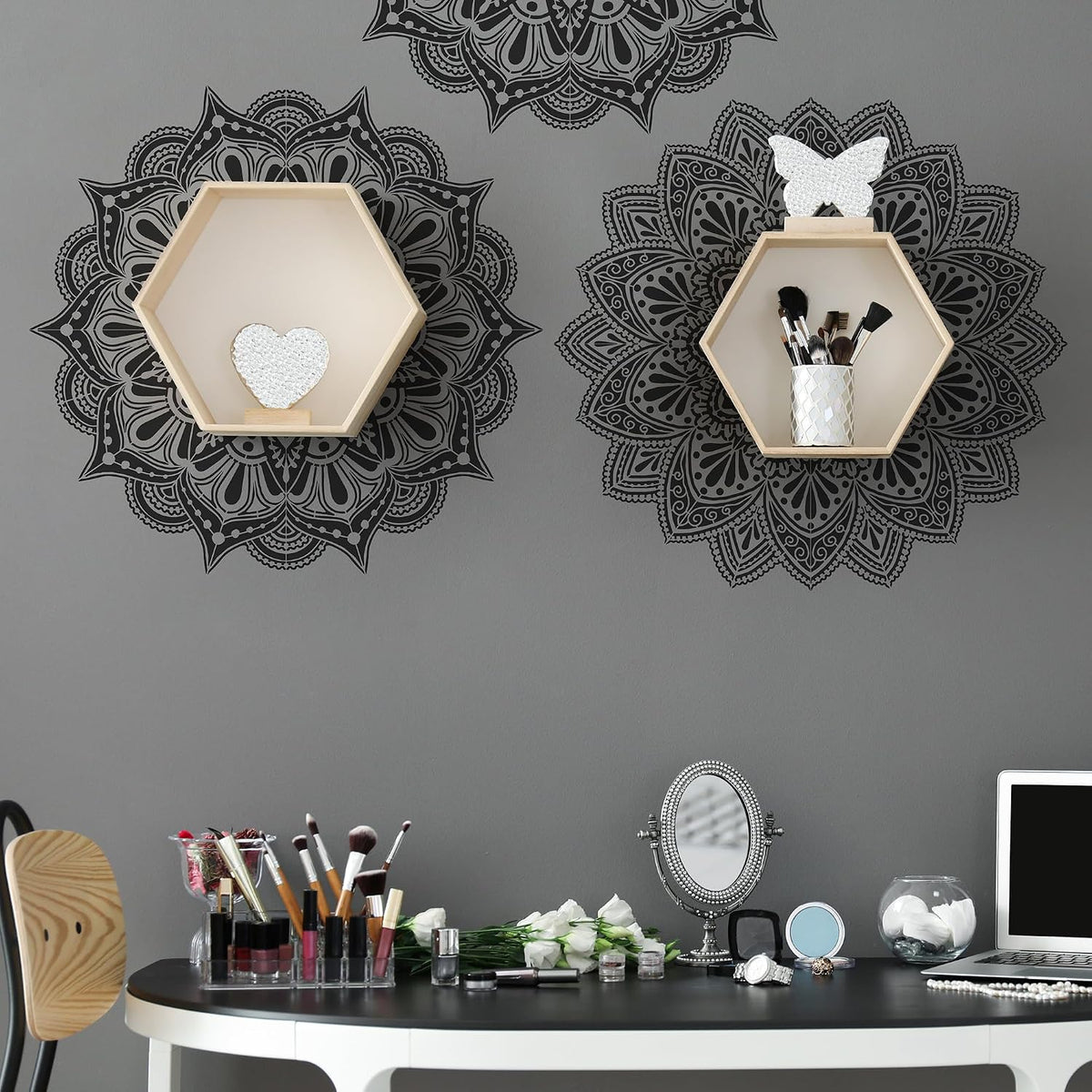 Large Mandala Stencils - 6 Pc Ranger Stencils for Walls & Fabric