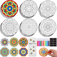 30 Pcs Diwali Mandala Coloring Cutouts Crafts for Kids