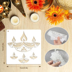 16 PCS Diwali Rangoli Stencils for Painting on Wood, Reusable Mandala Stencils Templates Diyas Marigold Flower Rangoli Stencil for Diwali Crafts Decorations for Home