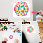 Mandala Stencils for Painting, 9 Pcs 6 Inch for Wood Signs Canvas