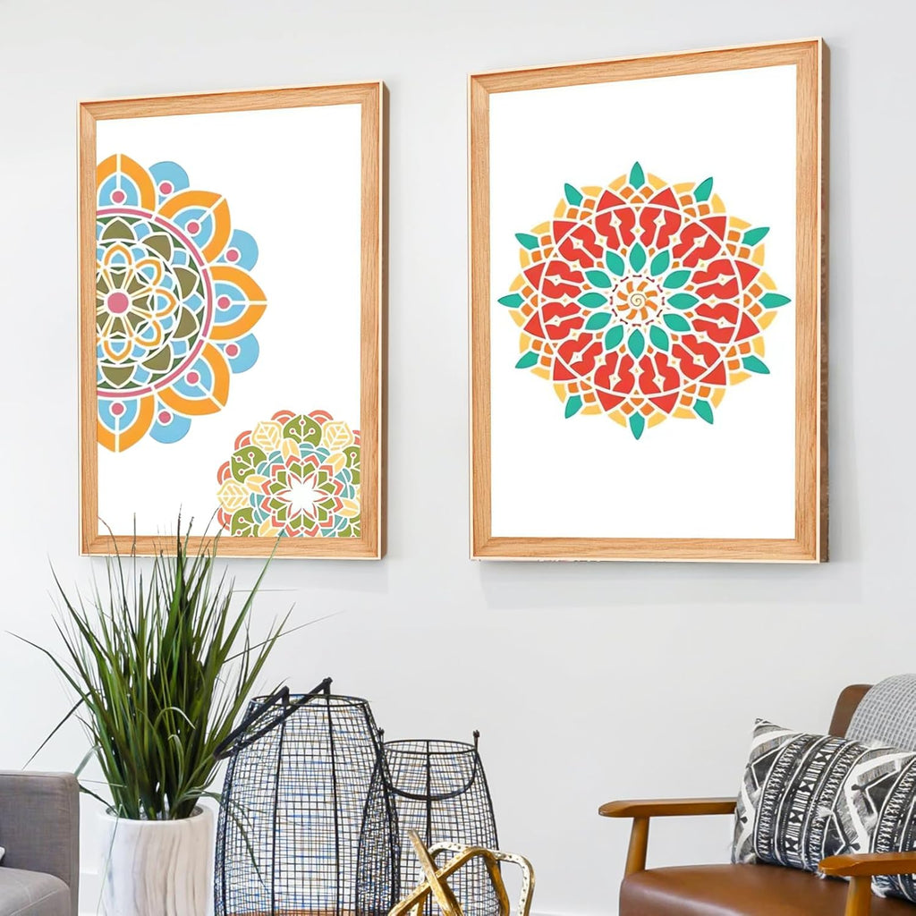 Mandala Stencils for Painting, 9 Pcs 6 Inch for Wood Signs Canvas