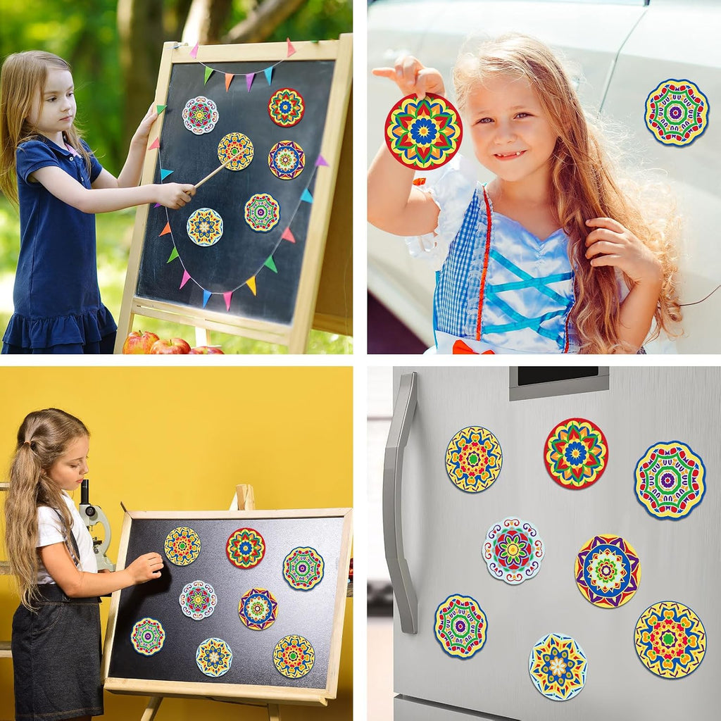 30 Pcs Diwali Mandala Coloring Cutouts Crafts for Kids