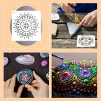 56 Pcs Mandala Stencils, 3.6 X 3.6 Inch Reusable Painting Templates