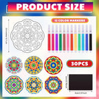30 Pcs Diwali Mandala Coloring Cutouts Crafts for Kids