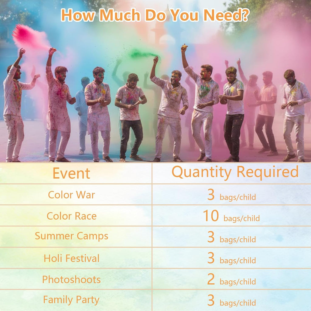 10 Vibrant Colors Holi Color Powder